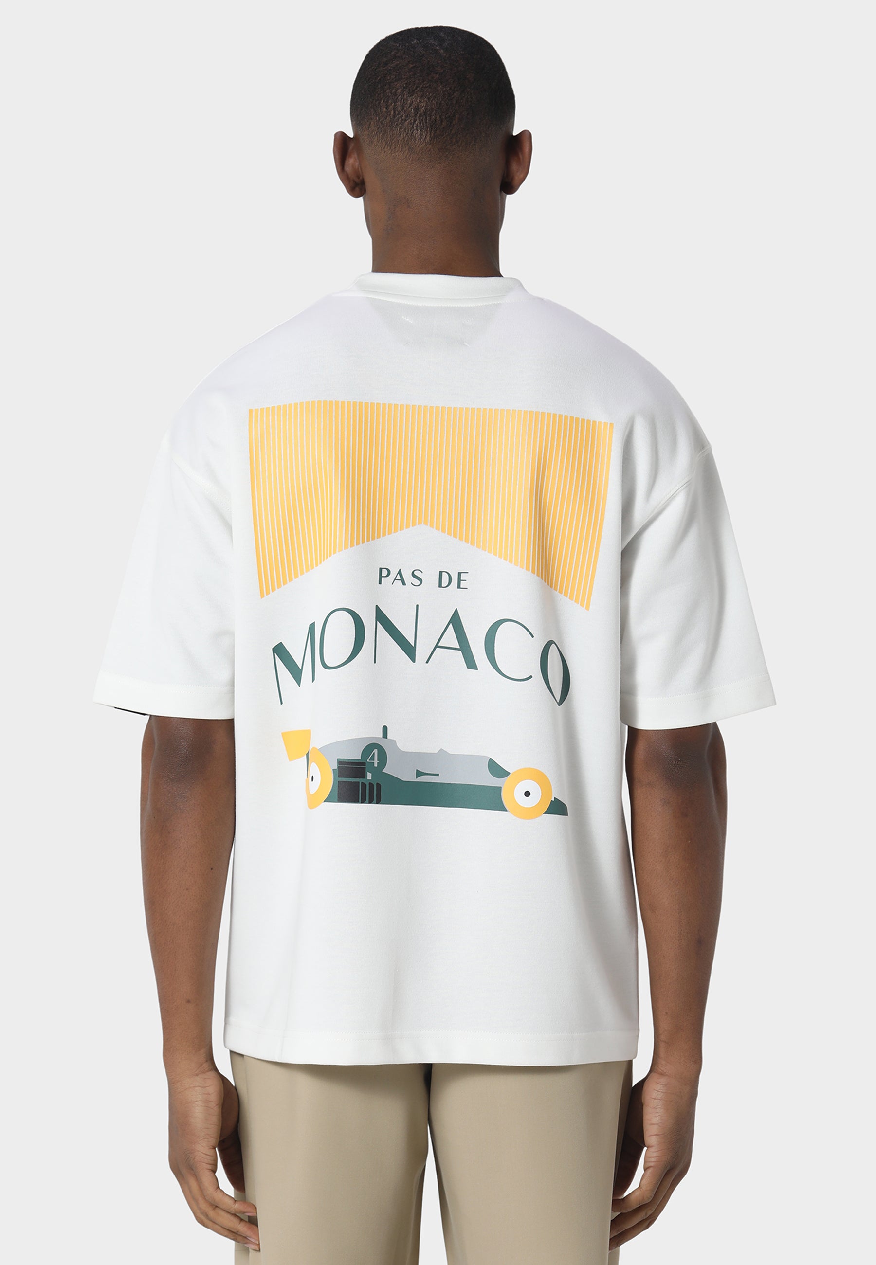 T-shirt Homme ULTRABASIC - S'Amuser Au Soleil À Monaco - Blanc Chiné - Fait Main France