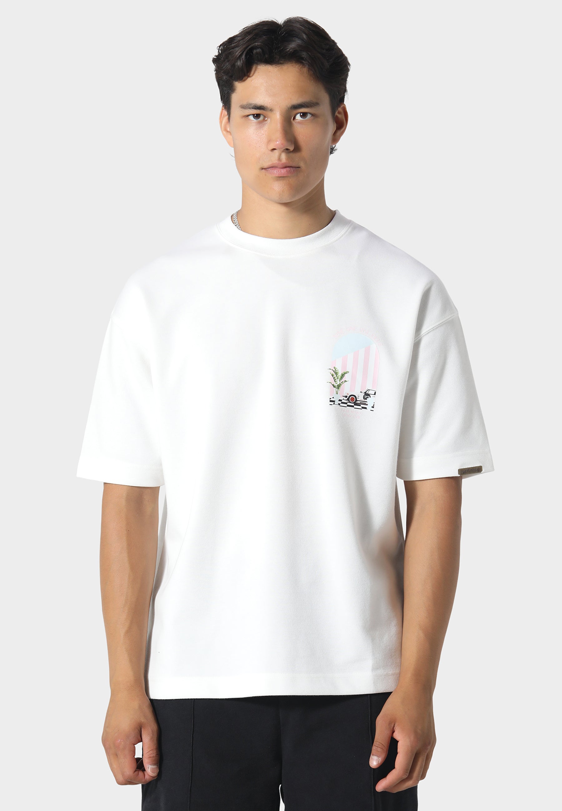 【最安値】Check Ribbon Docking Tee White 911 Club Off White T-Shirt – PAS DE MONACO
