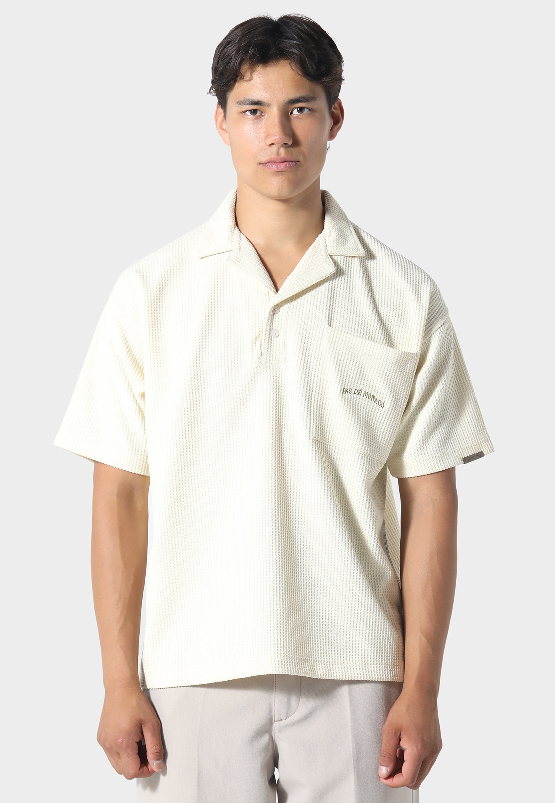  WAFFLE SHORT SLEEVE POLO XXL ホワイト Waffle Off White Polo – PAS DE MONACO